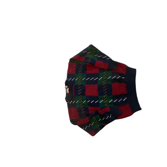 St Johns Bay Sweater Men XL Blue Red Green Chunky Knit Cosby Fisherman Grandpa - Picture 4 of 4